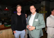 Geert Jan Hahn van BNR samen met Jesse Schevel van Glastuinbouw Nederland.